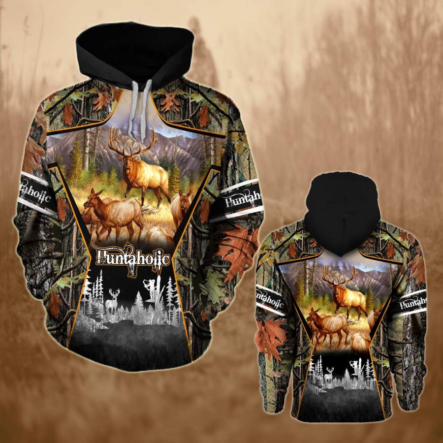 Deer Hunting 16 3D All Over Print All-over print unisex pullover hoodie