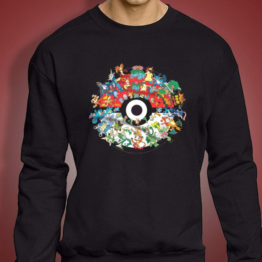 Pokemon Starter Pokeball Monster Cartoon Game Men’S Sweatshirt