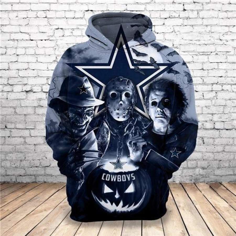 Dallas Cowboys Halloween Hoodie Unisex 3D All Over Print