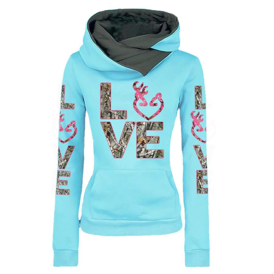 Country Love Pink Camo – Hunting Funnel Neck Hoodie