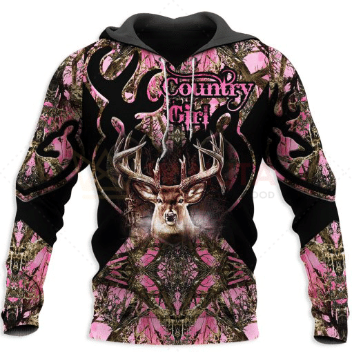 Deer Hunting Country Girl 3D All Over Printed Hoodie