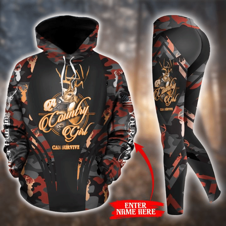 Deer Hunting Country Girl Personalized Combo Legging + Hoodie