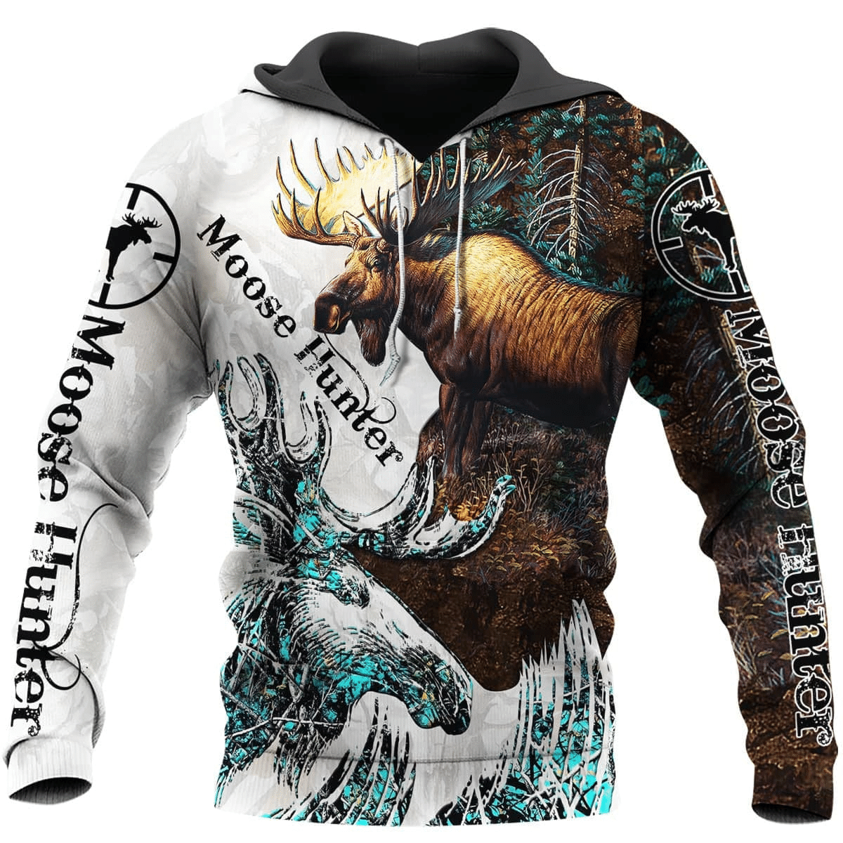 3D Moose Hunting All Over Printed Hoodie