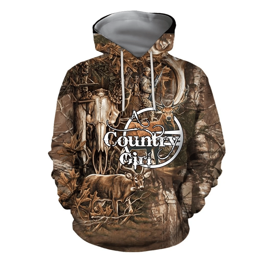 Bowhunting Country Girl 3D All Over Printed Hoodie