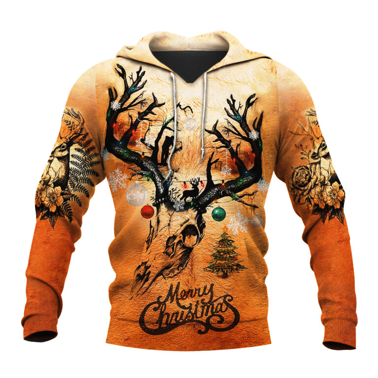 Deer Hunting Christmas 3D All Over Printed Hoodie