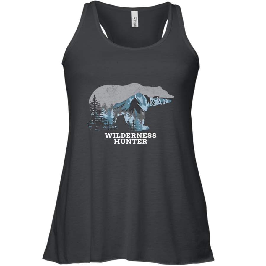 Bear Wilderness Hunter Outdoors Hunting Premium shirt Racerback Tank