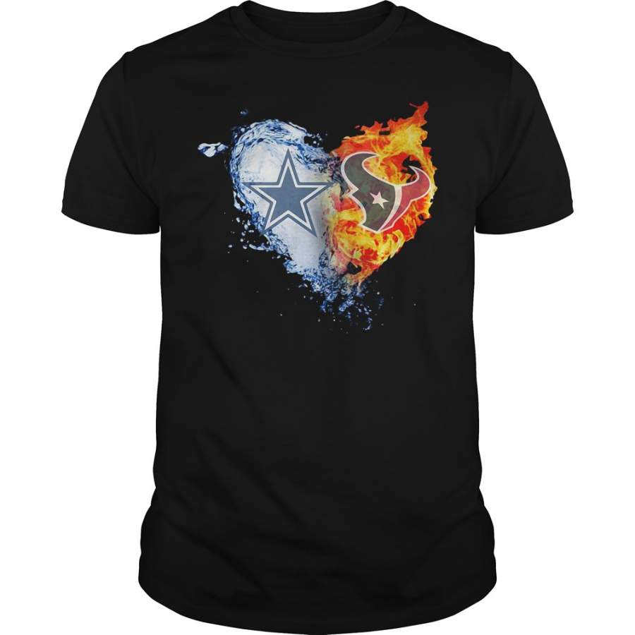 Dallas Cowboys Houston Texans Heart – T-Shirt