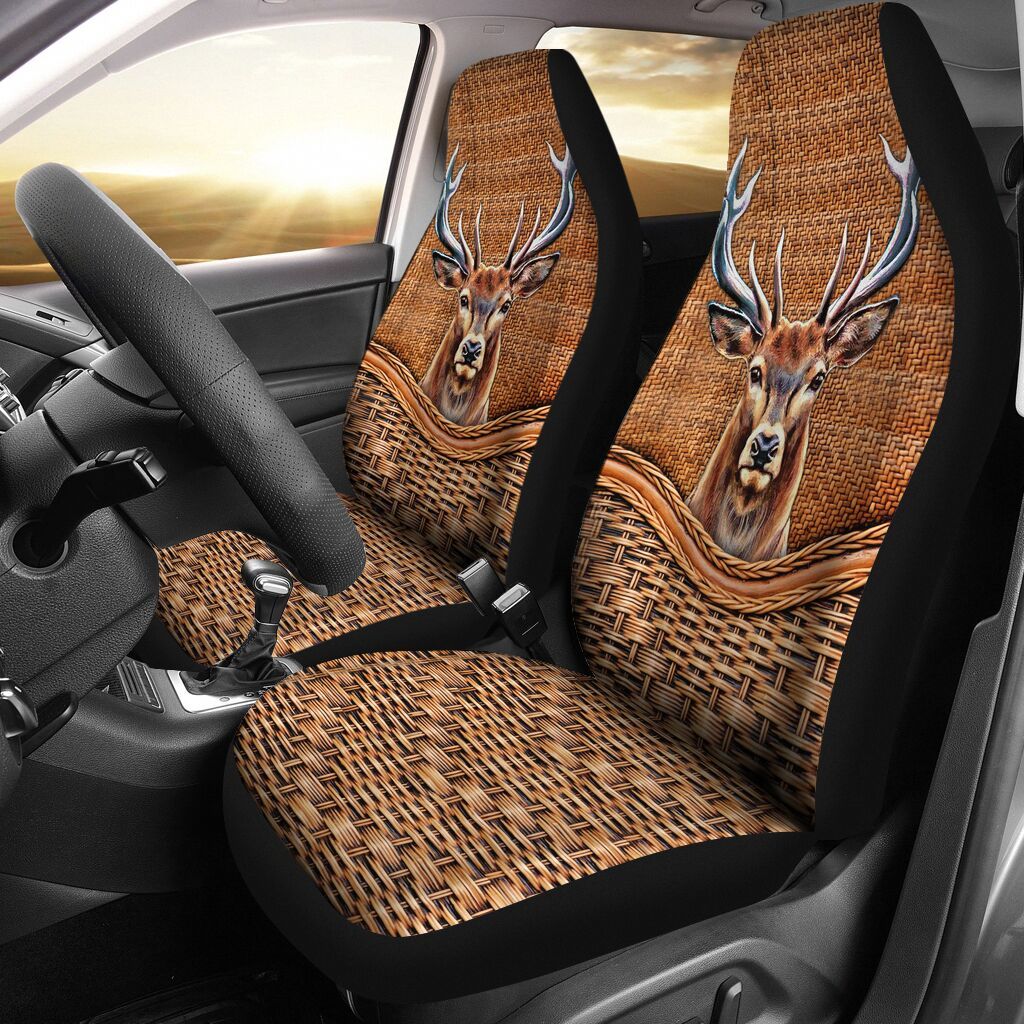 47CNVANML – Deer Hunting Rattan Texture Car Seat Covers