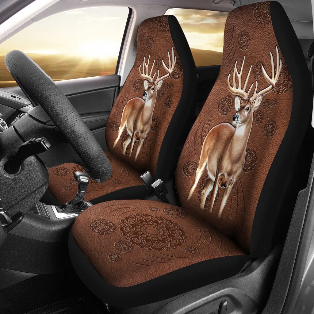 216THHHT-DEER HUNTING MANDALA CAR SEAT COVERS