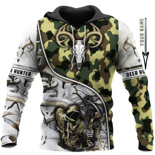 341THHHT-Personalized Deer Hunting Camo Hoodie