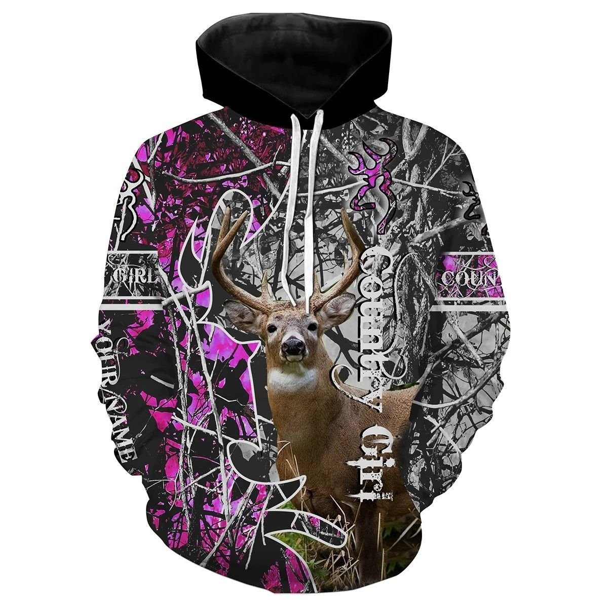 83THHHT-DEER HUNTING Country Girl Custom Name 3D All over print