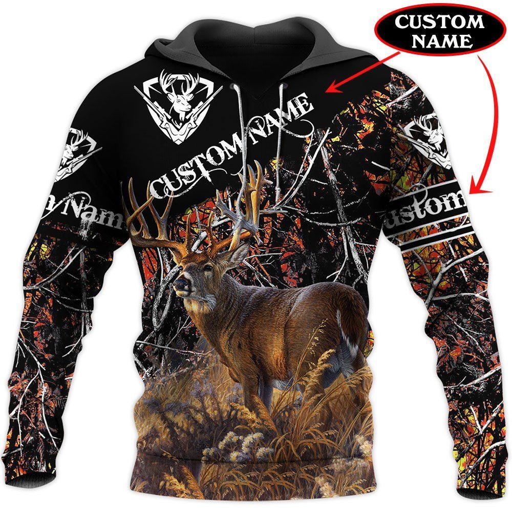 249THHHT-DEER HUNTING CUSTOM NAME 3D ALL OVER PRINT