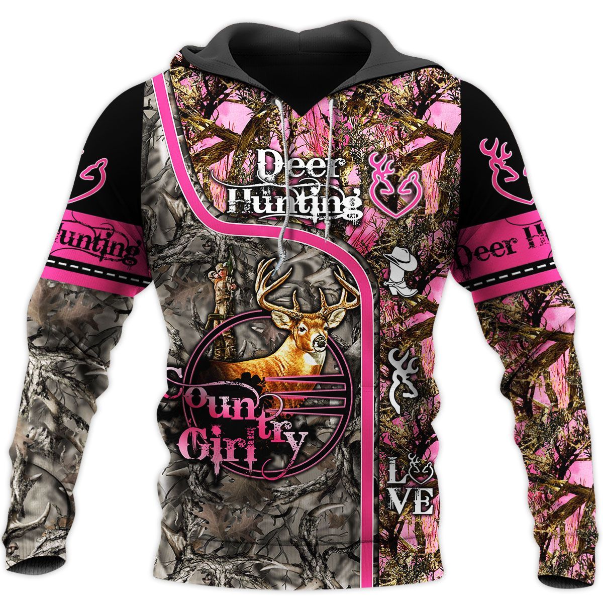 294THHHT-Hunting Love Deer 3D All Over Printed Shirts