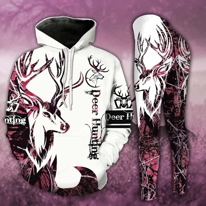 170THHHT-PINK NEON DEER HUNTING HOODIE AND LEGGING SET