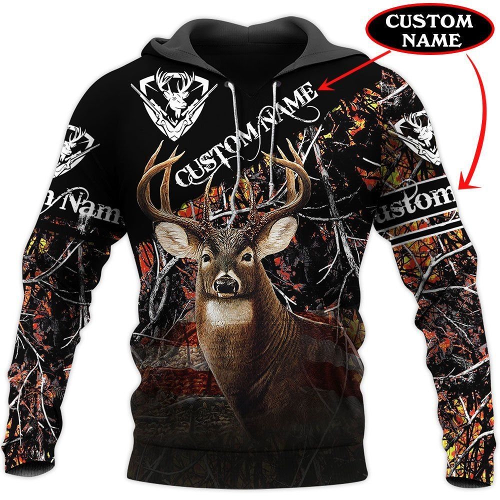 250THHHT-DEER HUNTING CUSTOM NAME 3D ALL OVER PRINT