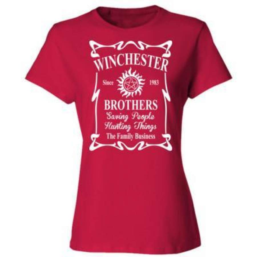 AGR Supernatural Winchester Brothers Since 1983 Saving People Hunting Things The Family Business – Ladies’ Cotton T-Shirt