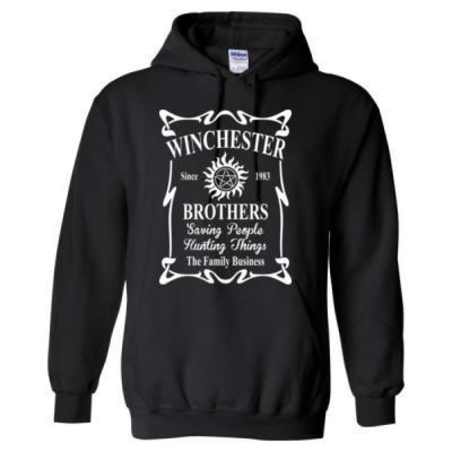 AGR Supernatural Winchester Brothers Since 1983 Saving People Hunting Things The Family Business – Heavy Blend? Hooded Sweatshirt