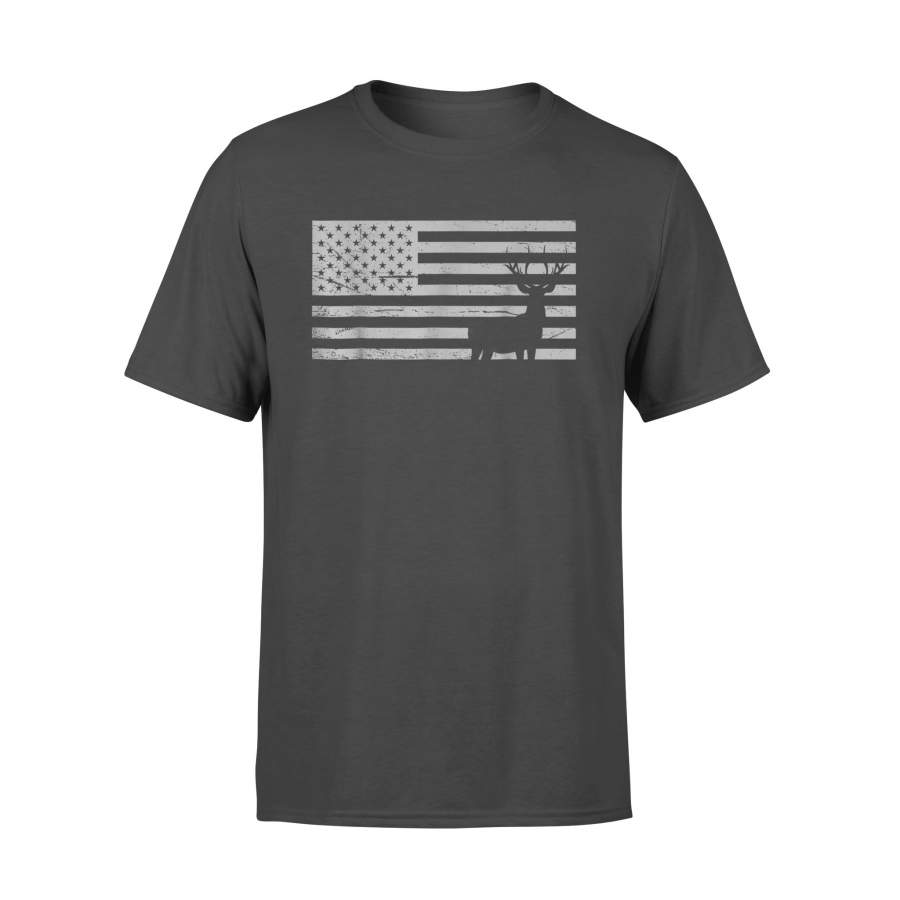 Deer Hunting And America Flag T Shirt Hunting Lover Gift – Standard T-shirt