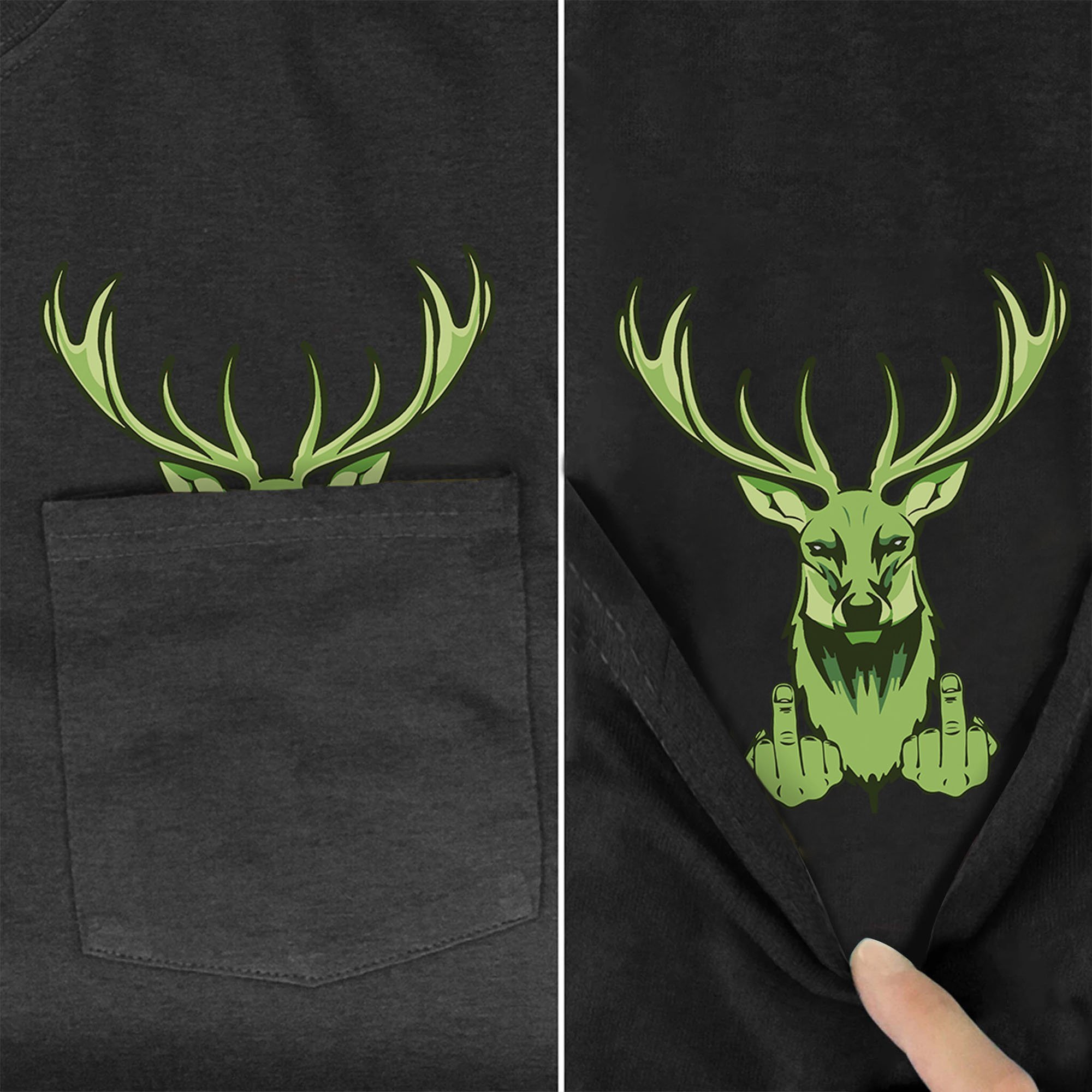 Deer Hunting Funny Pocket Tee