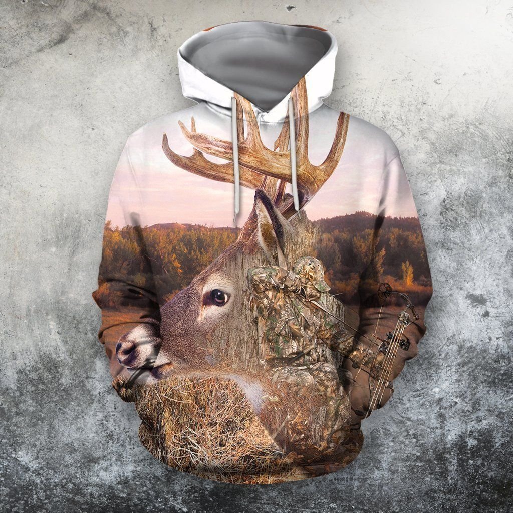 GGP20062400775 Hunter Hunting Lovers 3D All Over Print Camo Deer Hunter Hoodie