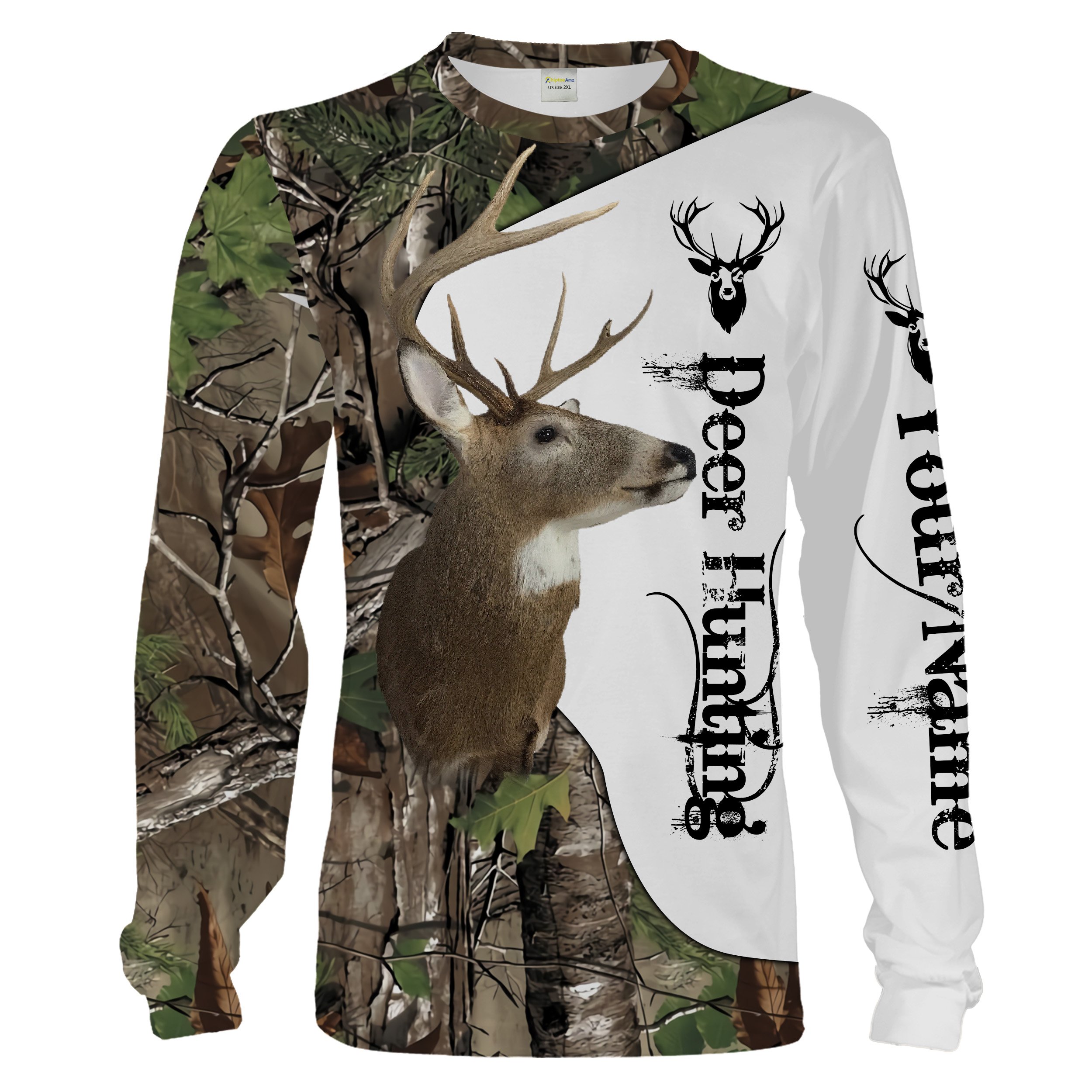 Deer Hunting Deer Head Camouflage Custom Name 3D All Over print Shirt For Hunters Personalized Hunting Gifts Chipteeamz FSD2039