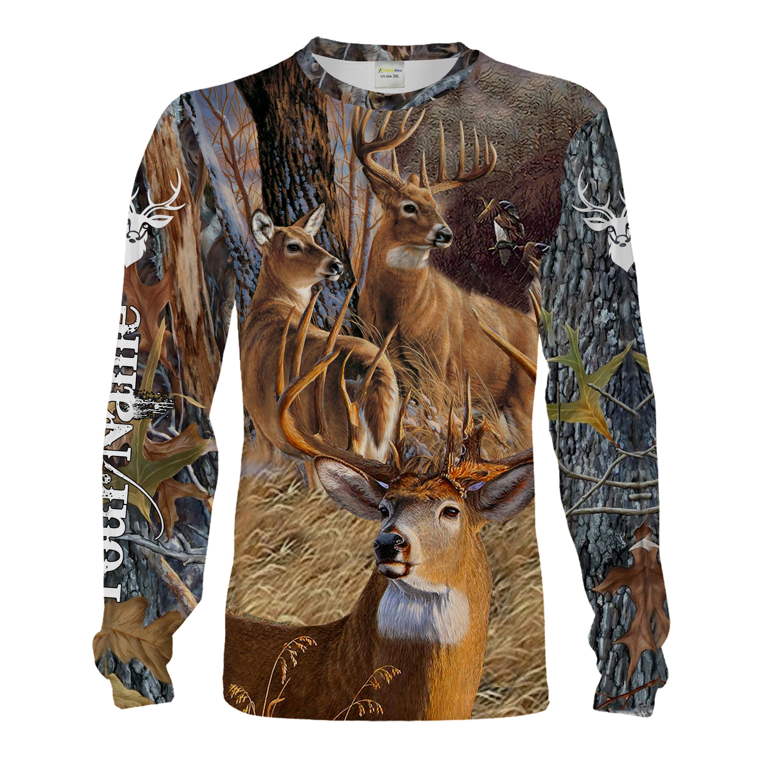 Deer hunting camo Custom Name 3D Full Printing camo hoodie, camo sweatshirt, long sleeves hunting apparel for Hunters Chipteeamz NQS1827