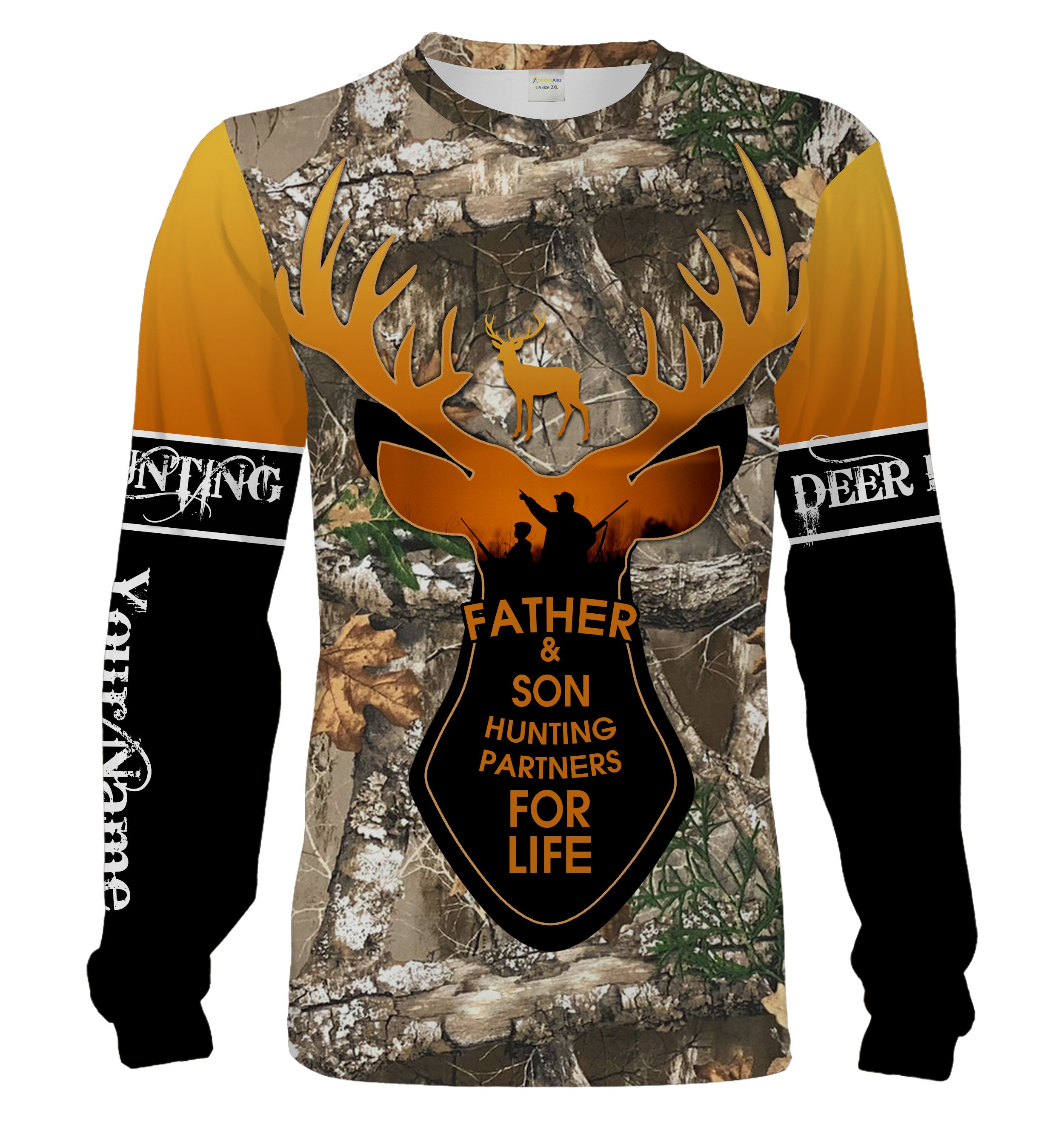 Father And Son Hunting Buddies For Life Deer Hunting Custom Name 3D All over print shirts, personalized hunting apparel Chipteeamz NQS1891