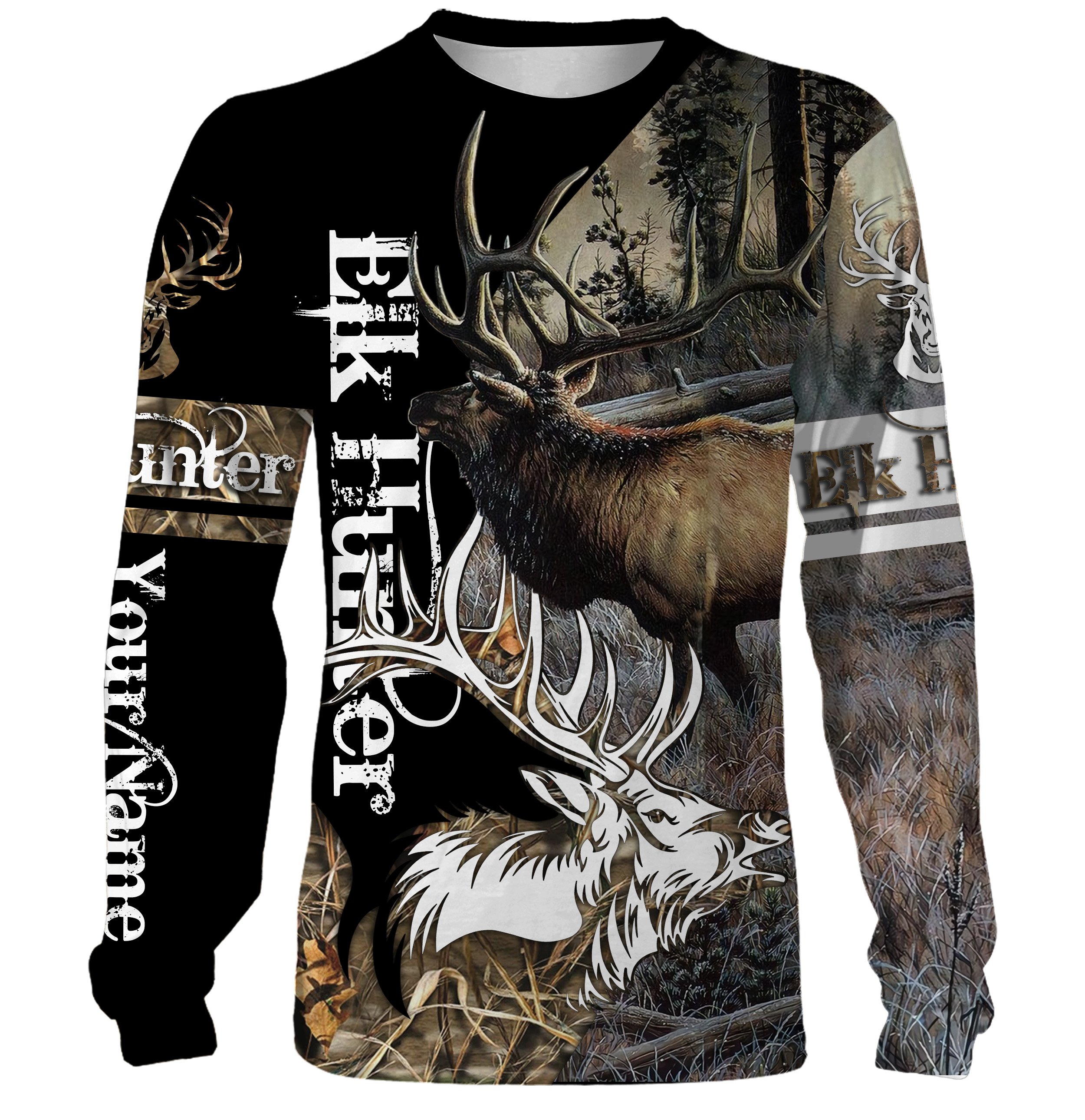 Elk Hunting Elk Tattoo Custom Name 3D All Over Print Shirt T-shirt, Hoodie – Personalized Gifts For Elk Hunter Chipteeamz FSD1804