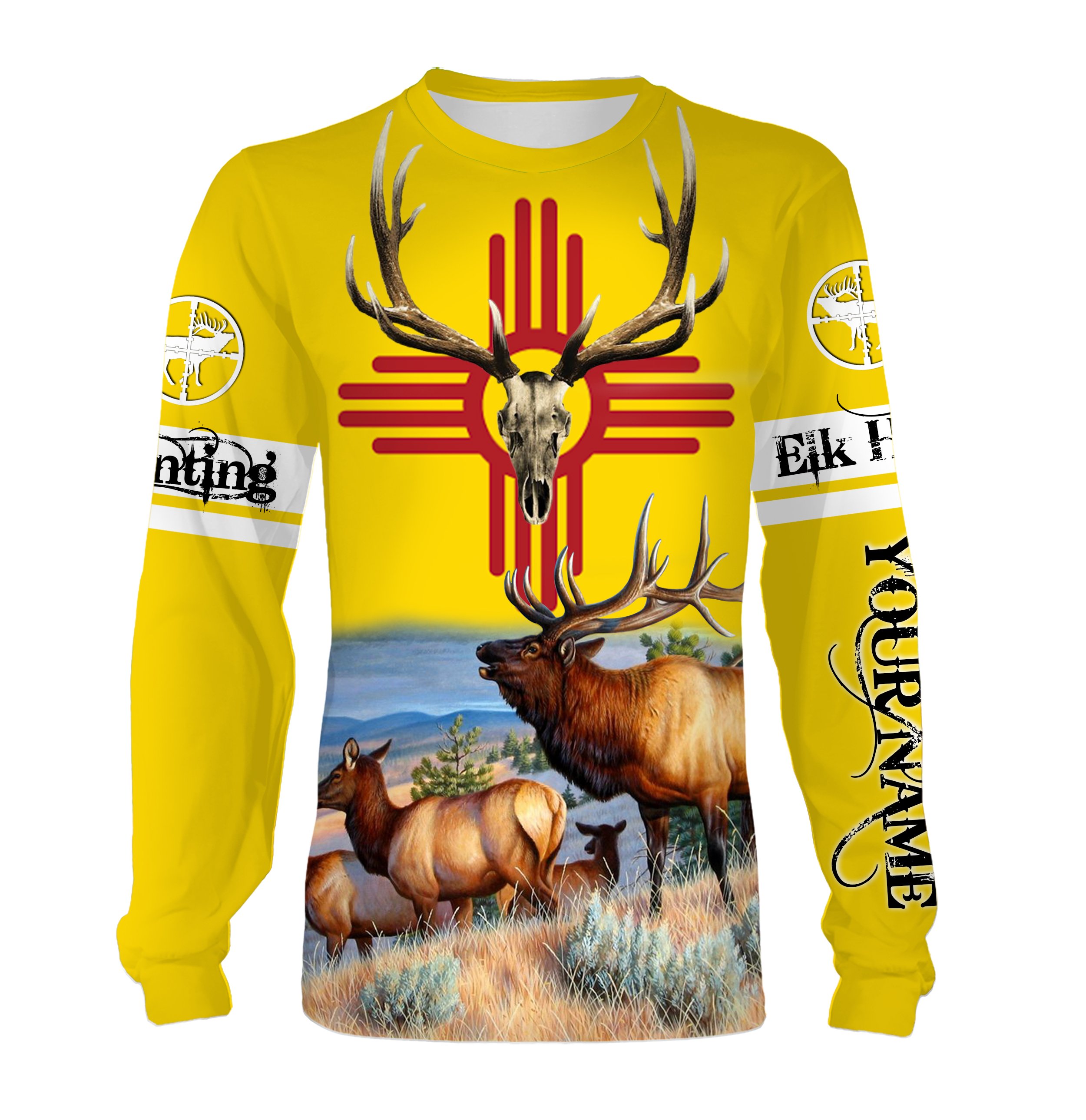 Bull Elk Hunting New Mexico Flag Custom Name 3D Full Printed Shirt, Hoodie, Sweatshirt Personalized Hunting Gifts Chipteeamz FSD1824