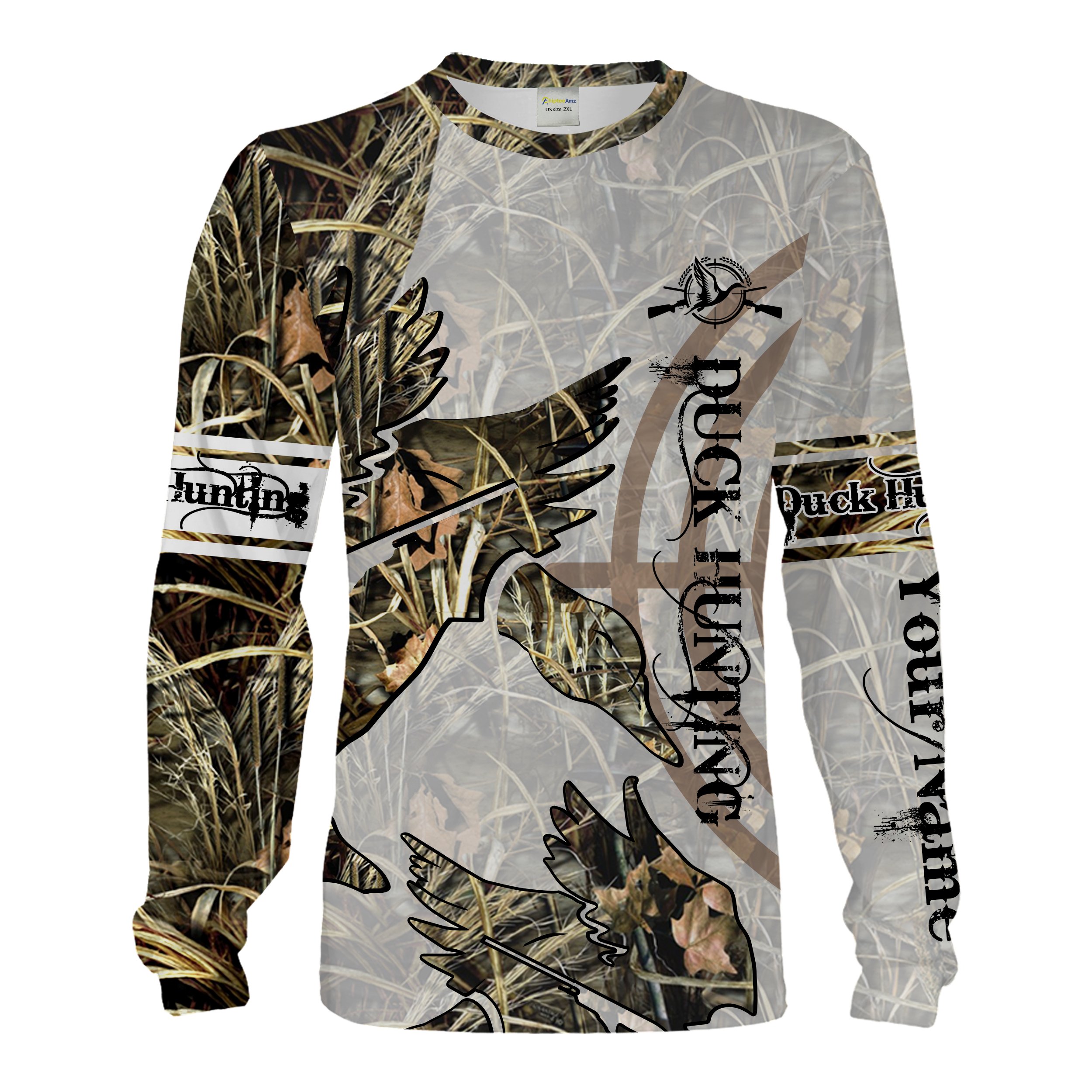 Duck Hunting Waterfowl Camo Custom Name 3D All Over Print Shirt, Hoodie For Men, Women Personalized Hunting Gifts Chipteeamz FSD1830