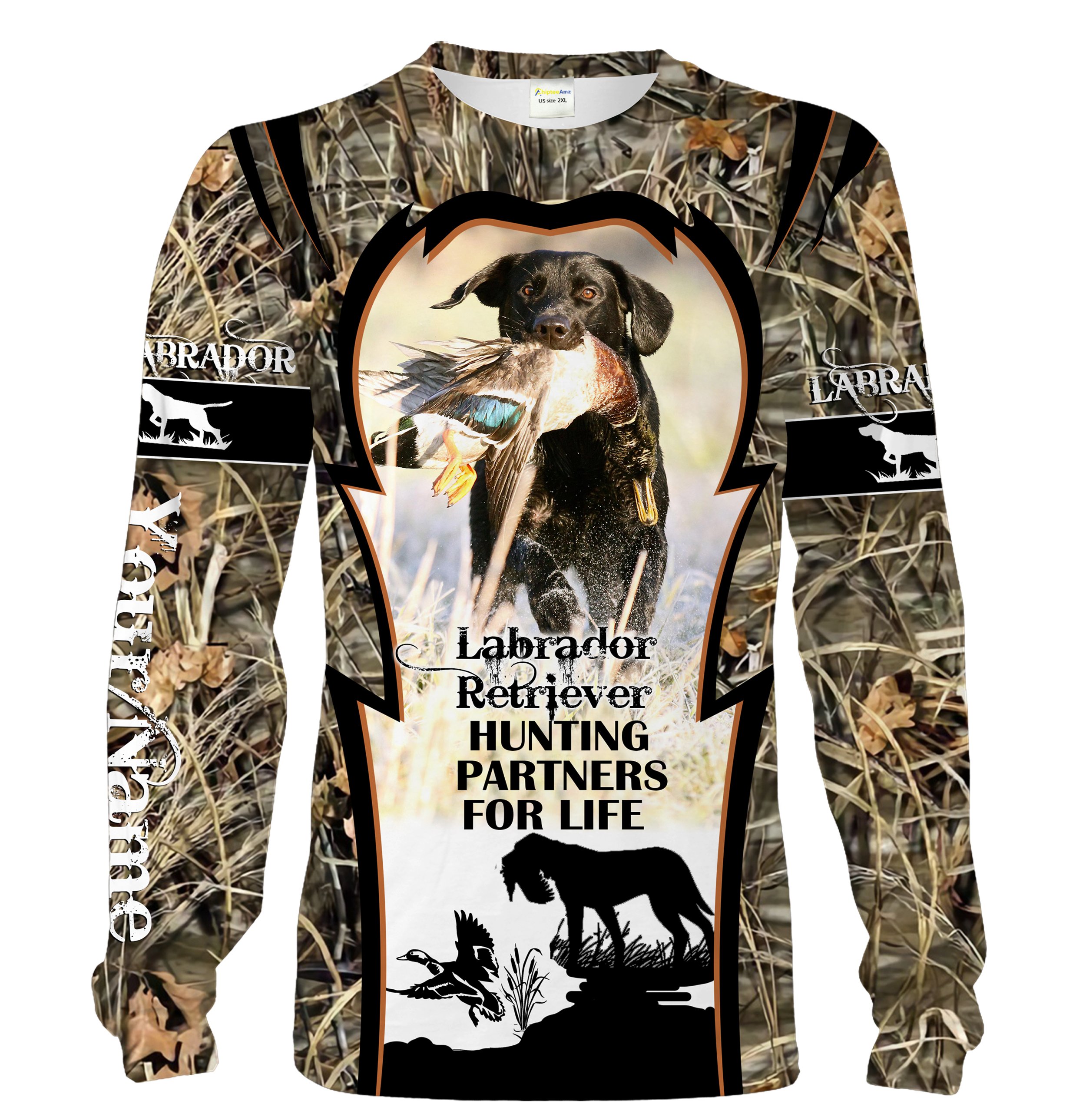 Best hunting Dog Labrador retriever hunting partners for life Customize name 3D All over print shirts waterfowl camo Chipteeamz NQS1698