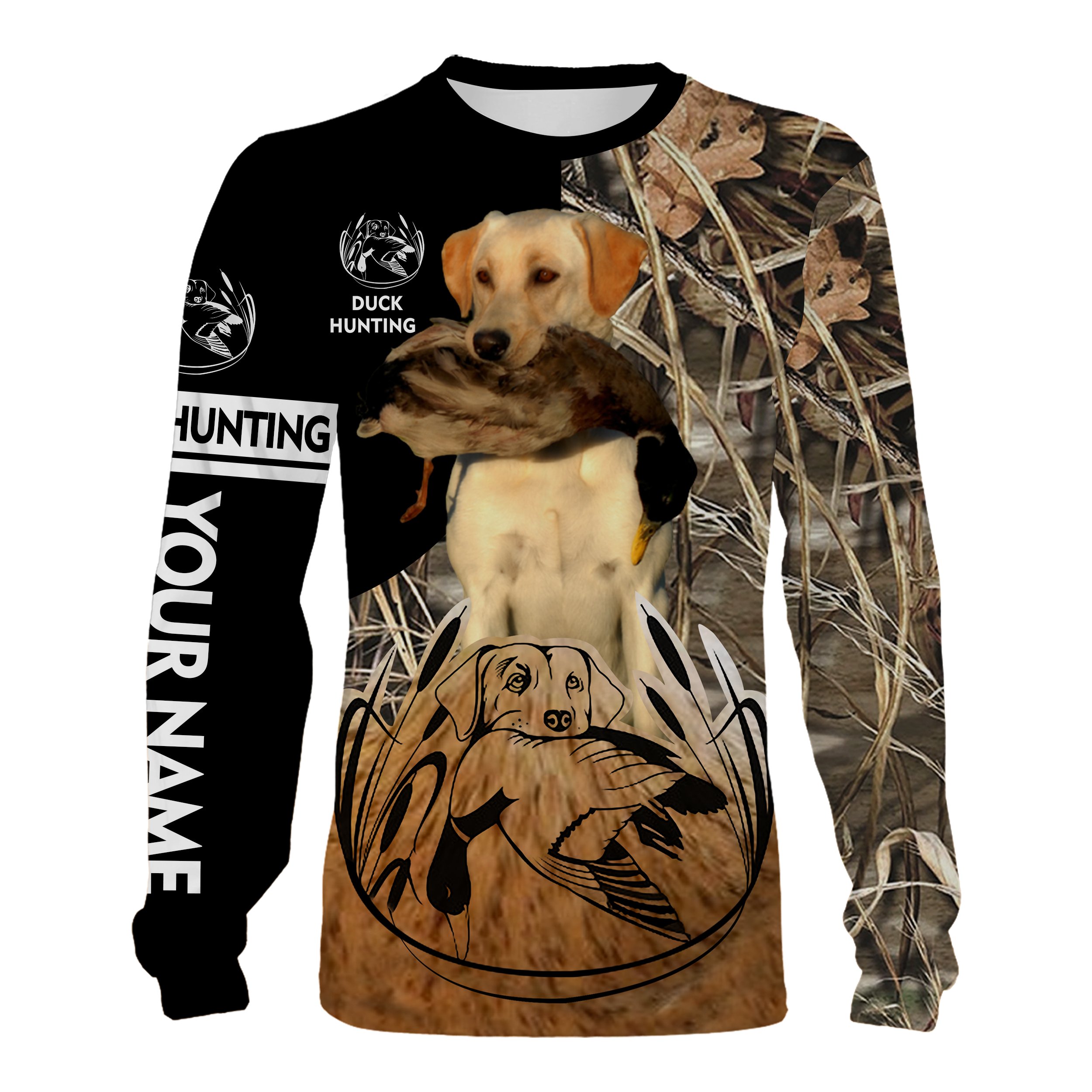 Duck Hunting with Yellow Labs Custom Name 3D All over print Shirts, Hoodie, Sweatshirt – Personalized hunting gifts Chipteeamz FSD1946