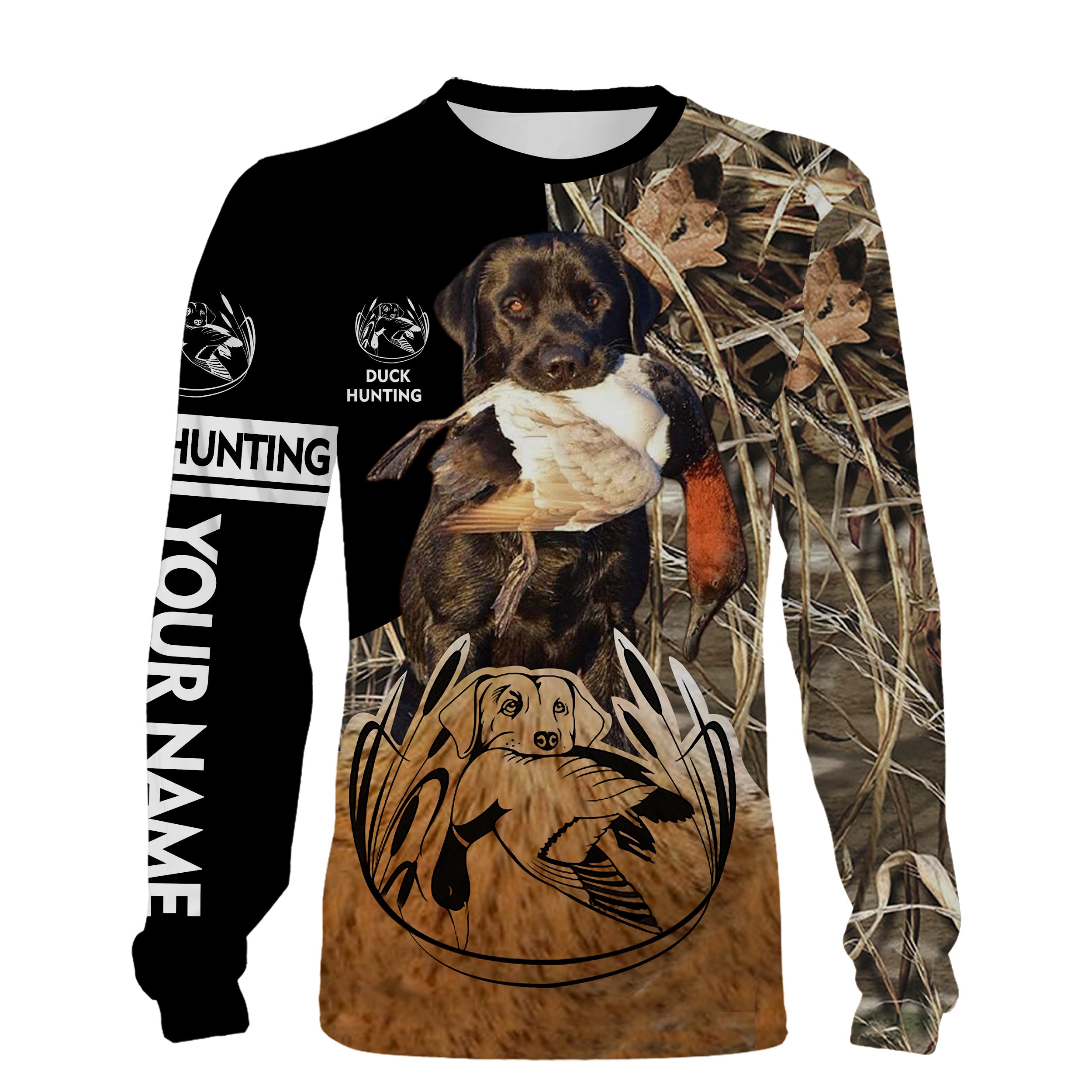 Duck Hunting with Black Labs Custom Name 3D All over print Shirts, Hoodie, Sweatshirt – Personalized hunting gifts Chipteeamz FSD1947