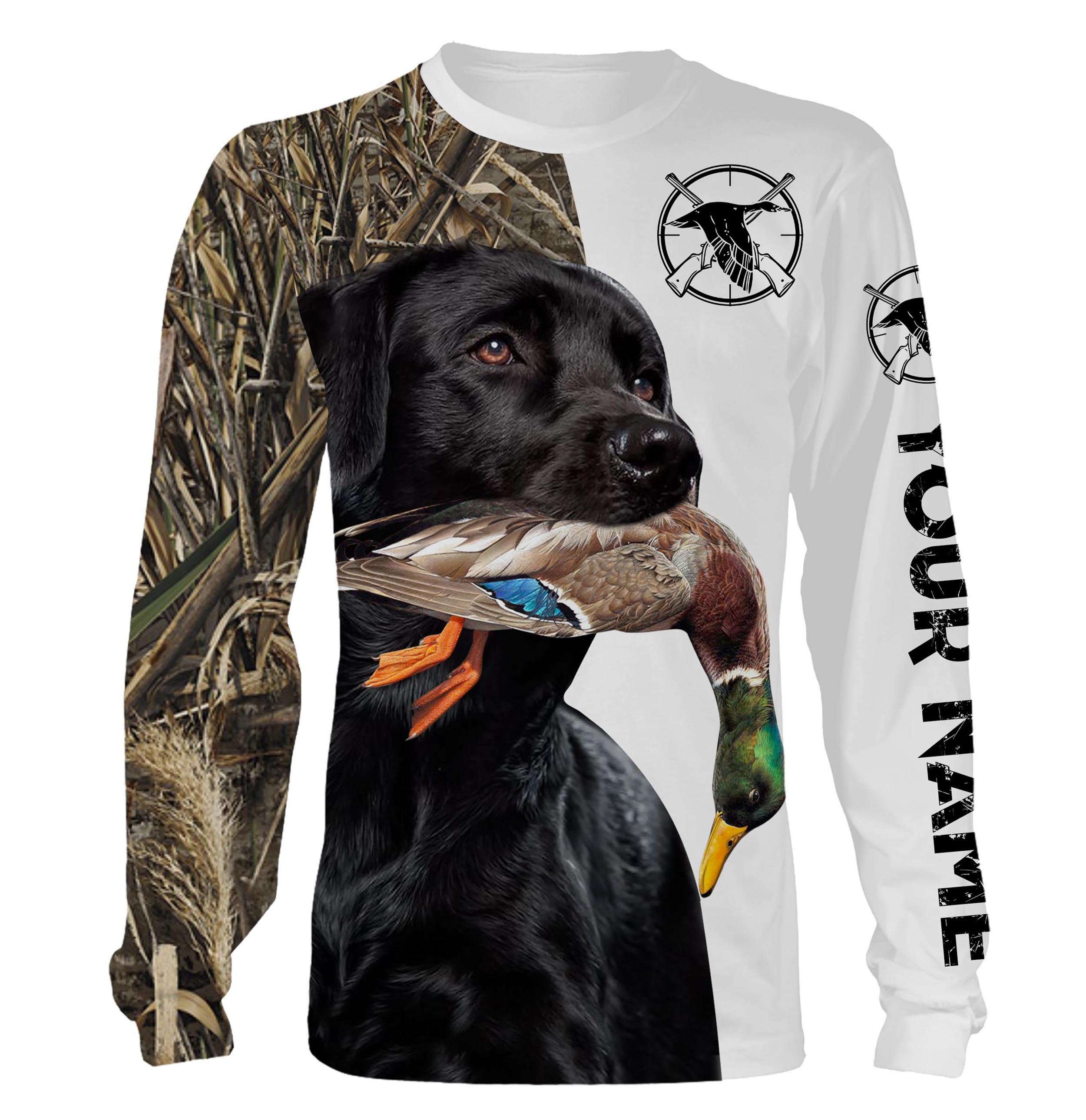 Duck Hunting With Dog Custom Name 3D Full Printing Long Sleeves Shirts Chipteeamz FSDDUCK