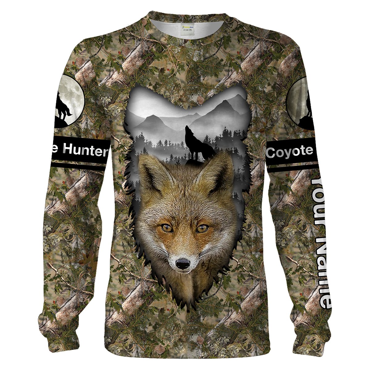 Coyote Hunting Camo Customize Name 3D All Over Printed Shirts Personalized Hunting gift For coyote Hunters Chipteeamz NQS1784