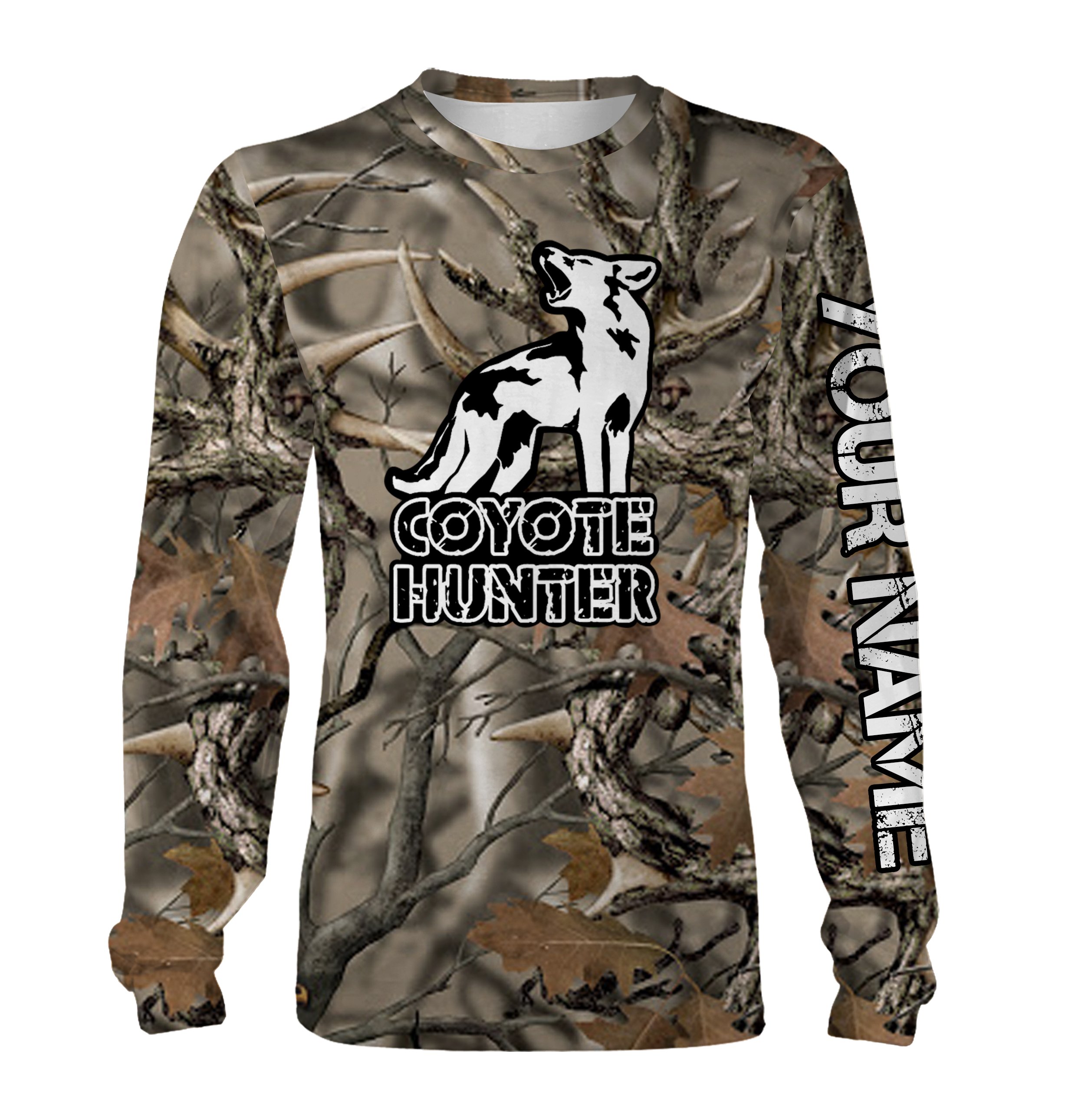 Coyote Hunting Camo Custom Name 3D All Over Printed Shirts Personalized Hunting Gifts For Coyote Hunters Chipteeamz FSD1999