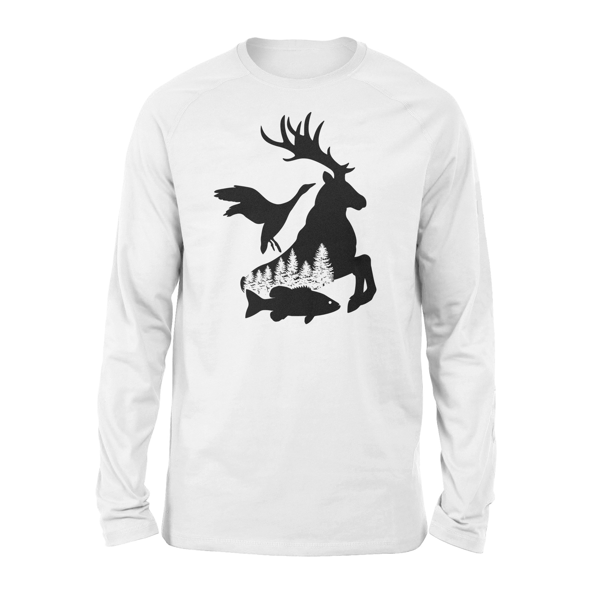 Deer Duck Fish Hunting and Fishing Long sleeve shirts design, great gift ideas for Hunting and Fishing lovers – SPHW15