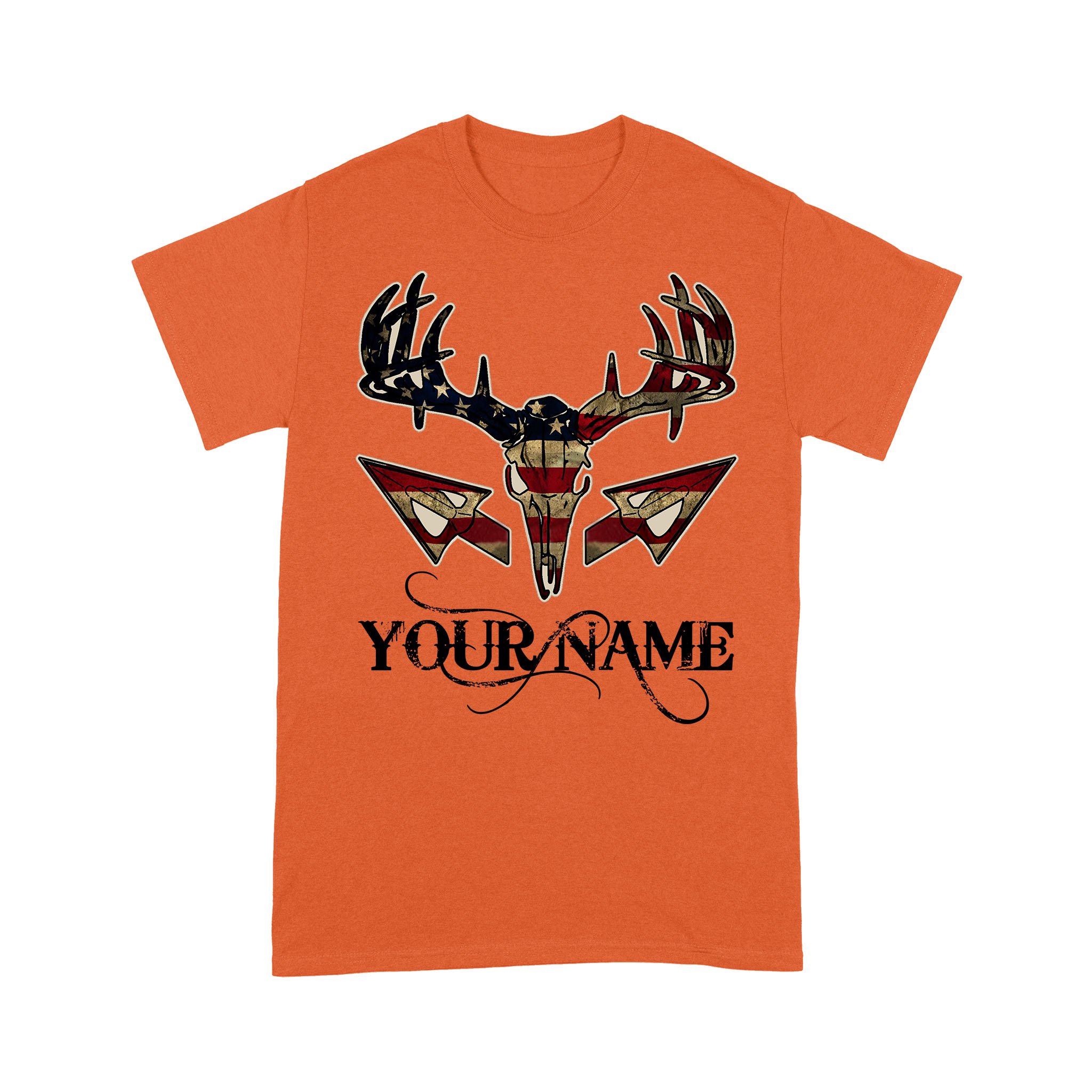 Custom Deer skull Deer head American Flag Bow Hunting T Shirts for Bow Hunters FFS – IPHW332