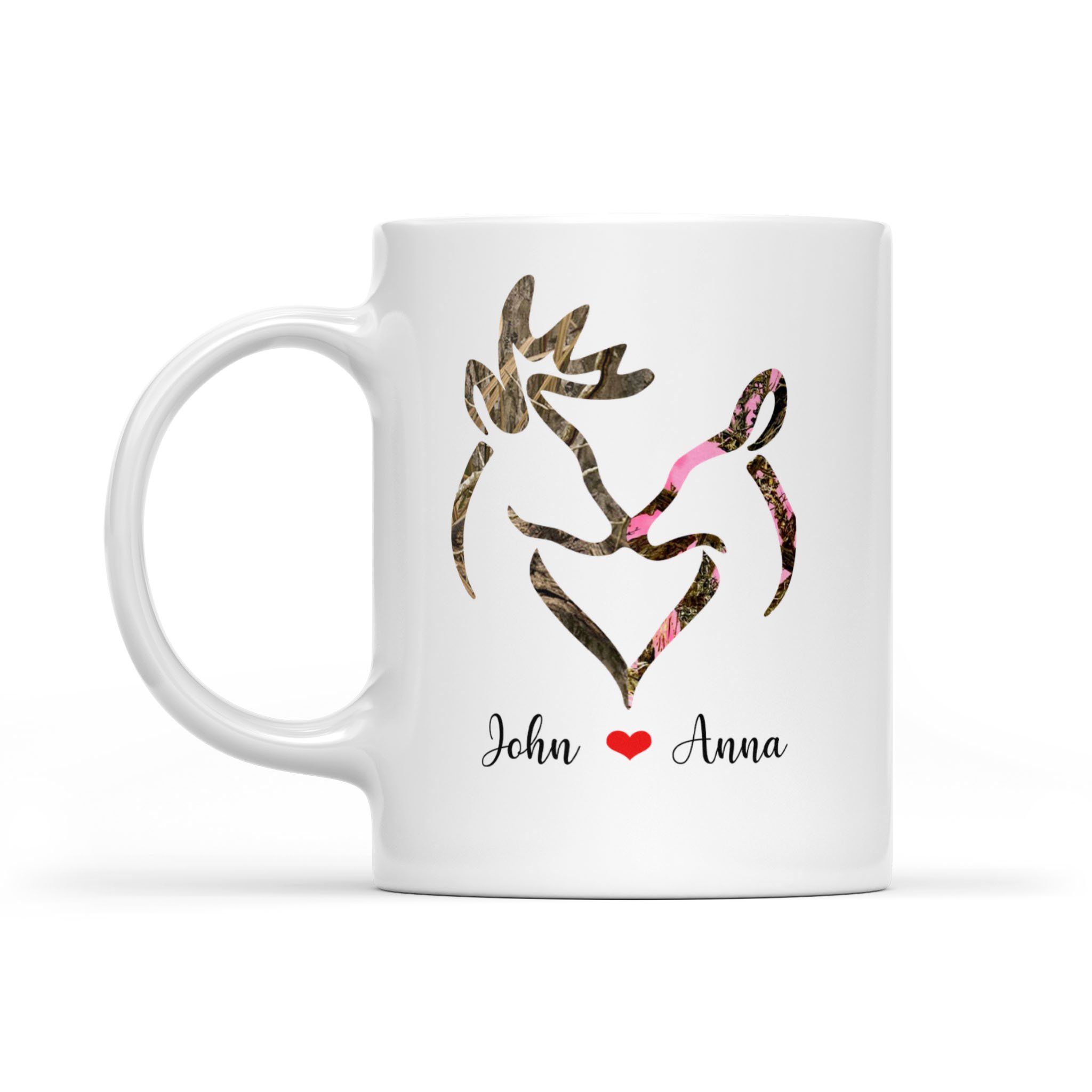 Custom His Doe Her Buck Hunting Camo Coffee Mugs Valentine Gifts For Hunting Couple D07 – IPHW427