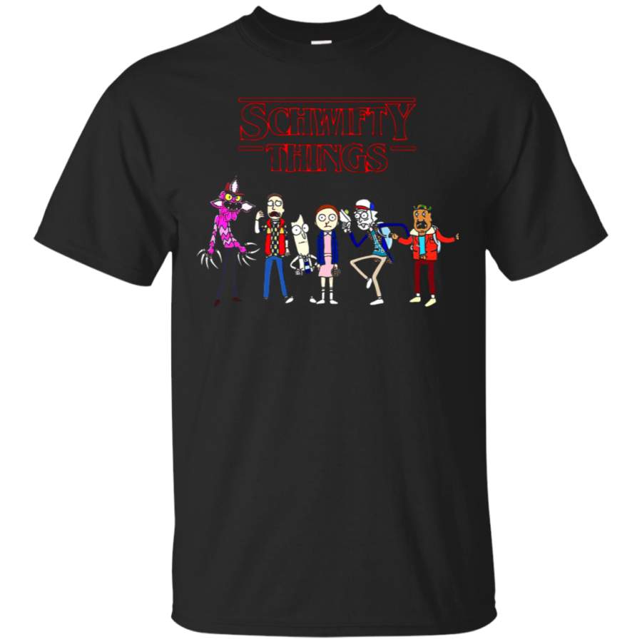 AGR Mashup Rick And Morty Schwifty Stranger Things T-Shirt