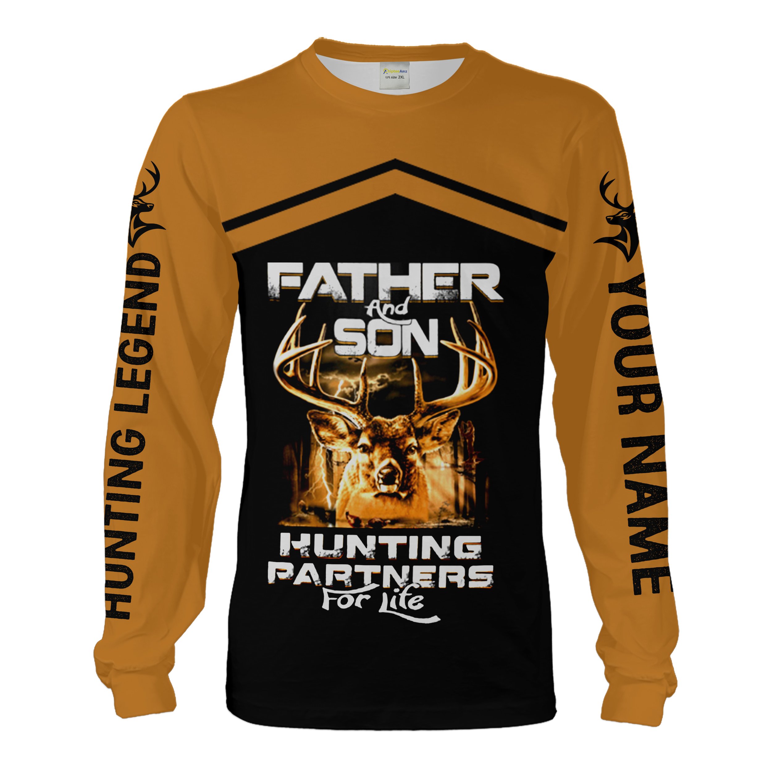 Father And Son Hunting partners For Life Deer Hunting Custom Name 3D shirts, hunting apparel gifts for father Chipteeamz NQS1604