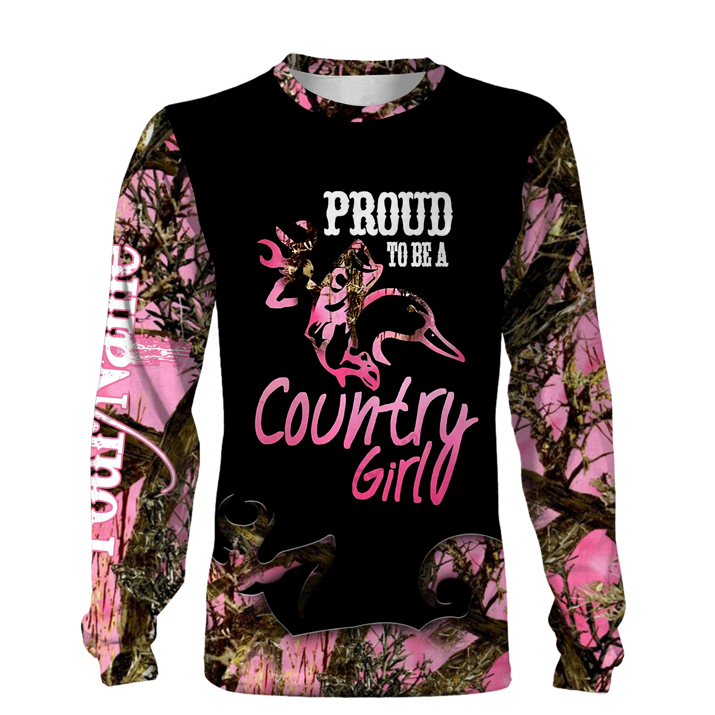 Country girl Hunting and Fishing Women’s clothing Pink camo pullover Sweatshirt Hoodie Personalized gifts – FSD1078