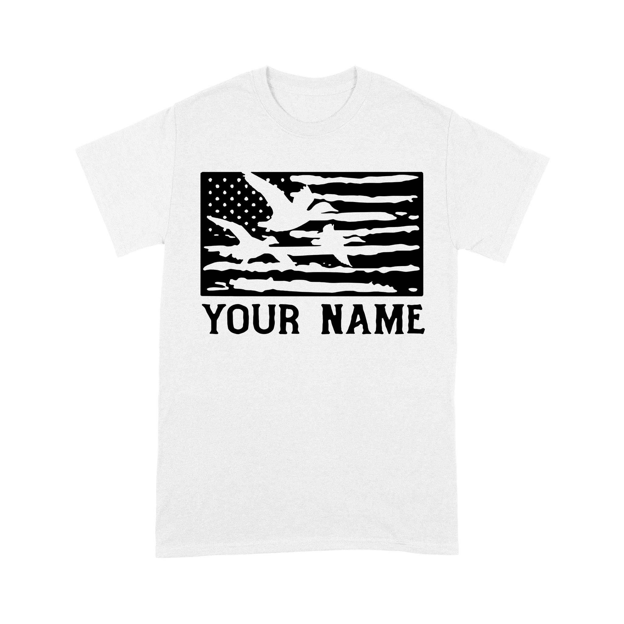 Custom Duck Hunting American Flag T Shirts, personalized gifts for Duck Hunters FFS – IPHW318