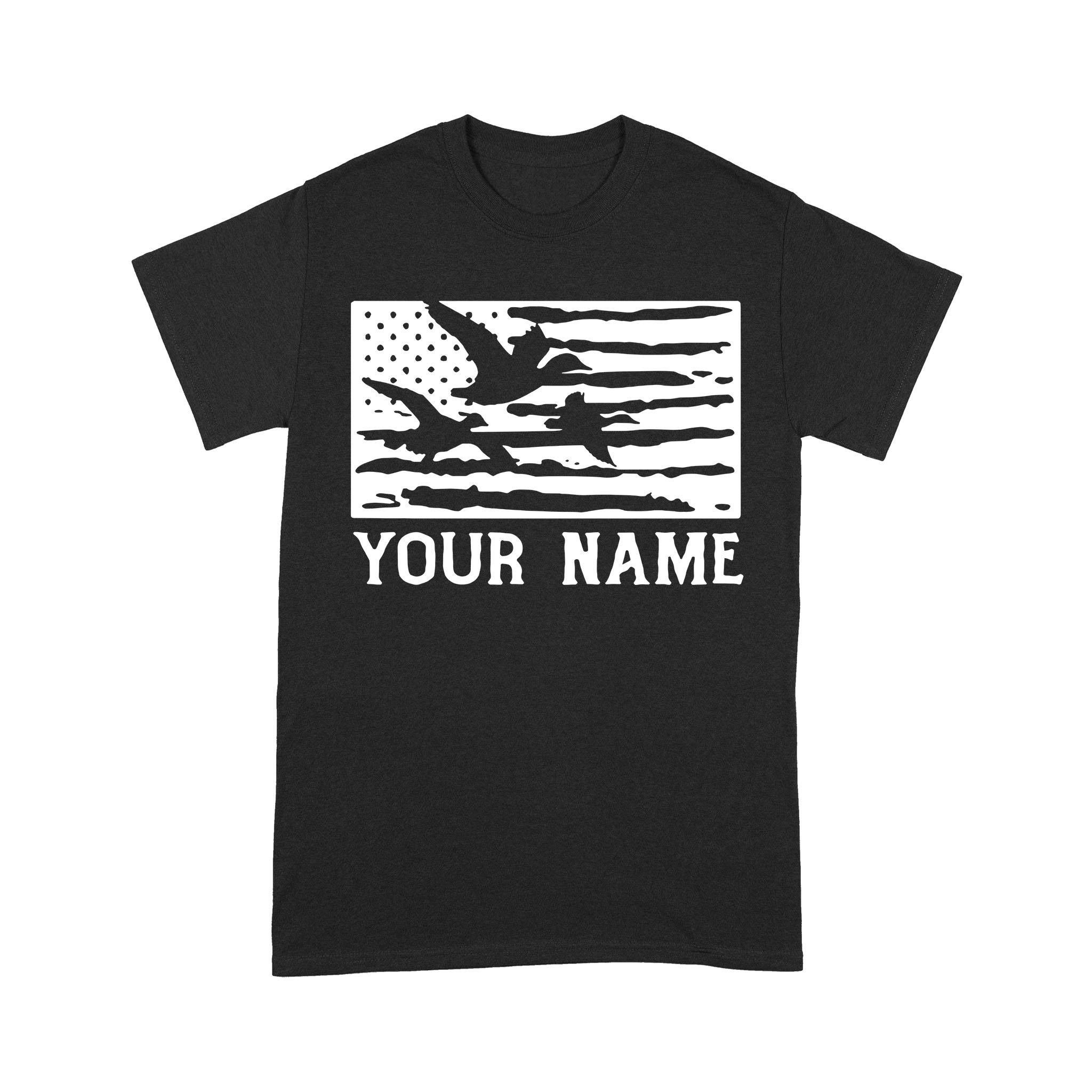 Custom Duck Hunting American Flag T Shirts, personalized gifts for Duck Hunters FFS – IPHW319