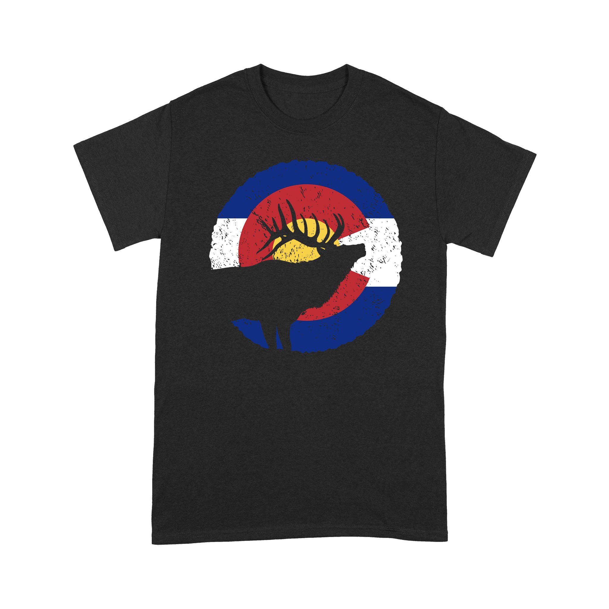 Colorado Elk Hunting T Shirts, CO State Flag Hunter – NQSD232