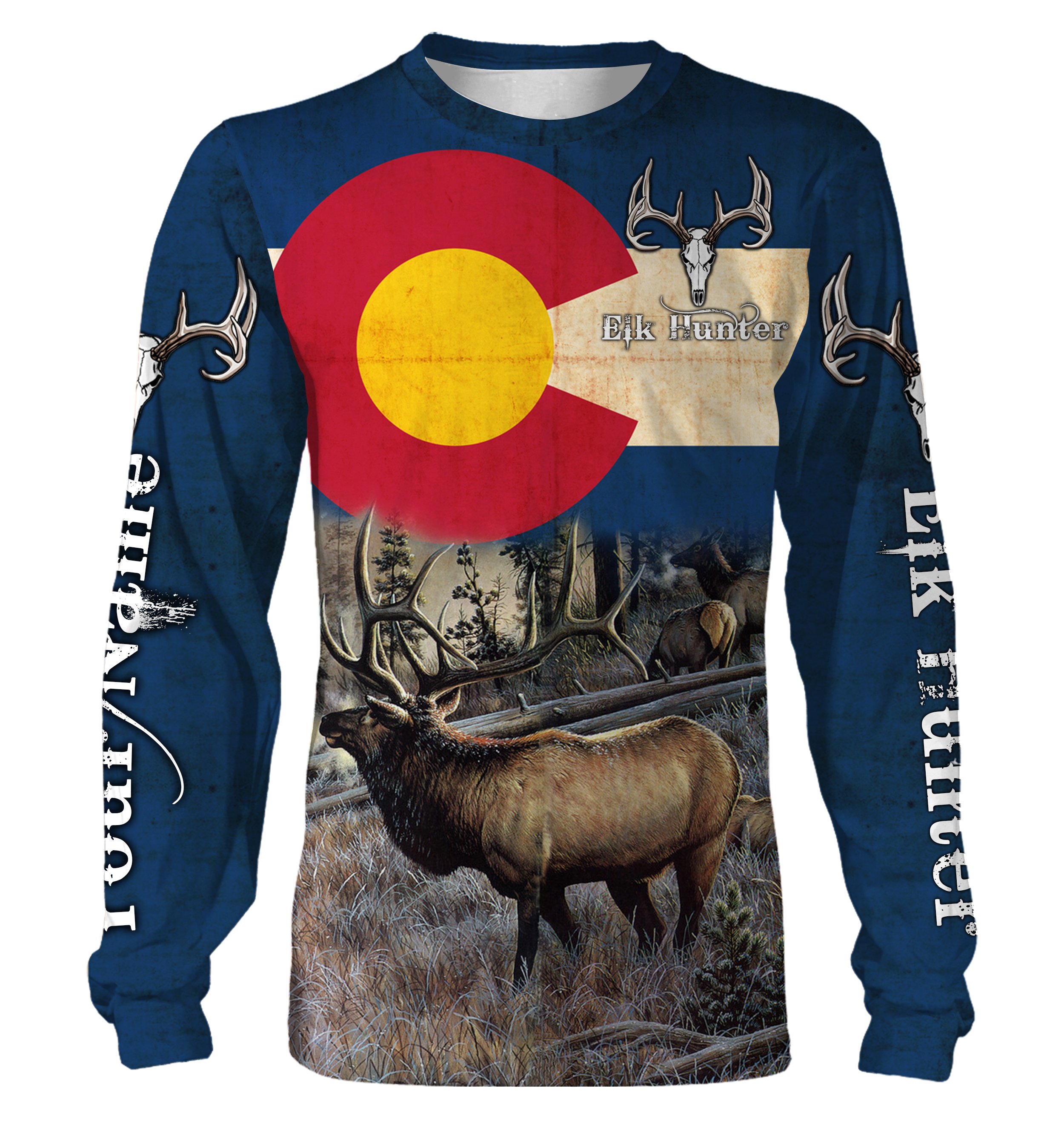 Colorado Elk Hunting Shirts, Colorado Flag Custom Hunting Clothing, Personalized Hunting Gifts FEB21 – IPHW657