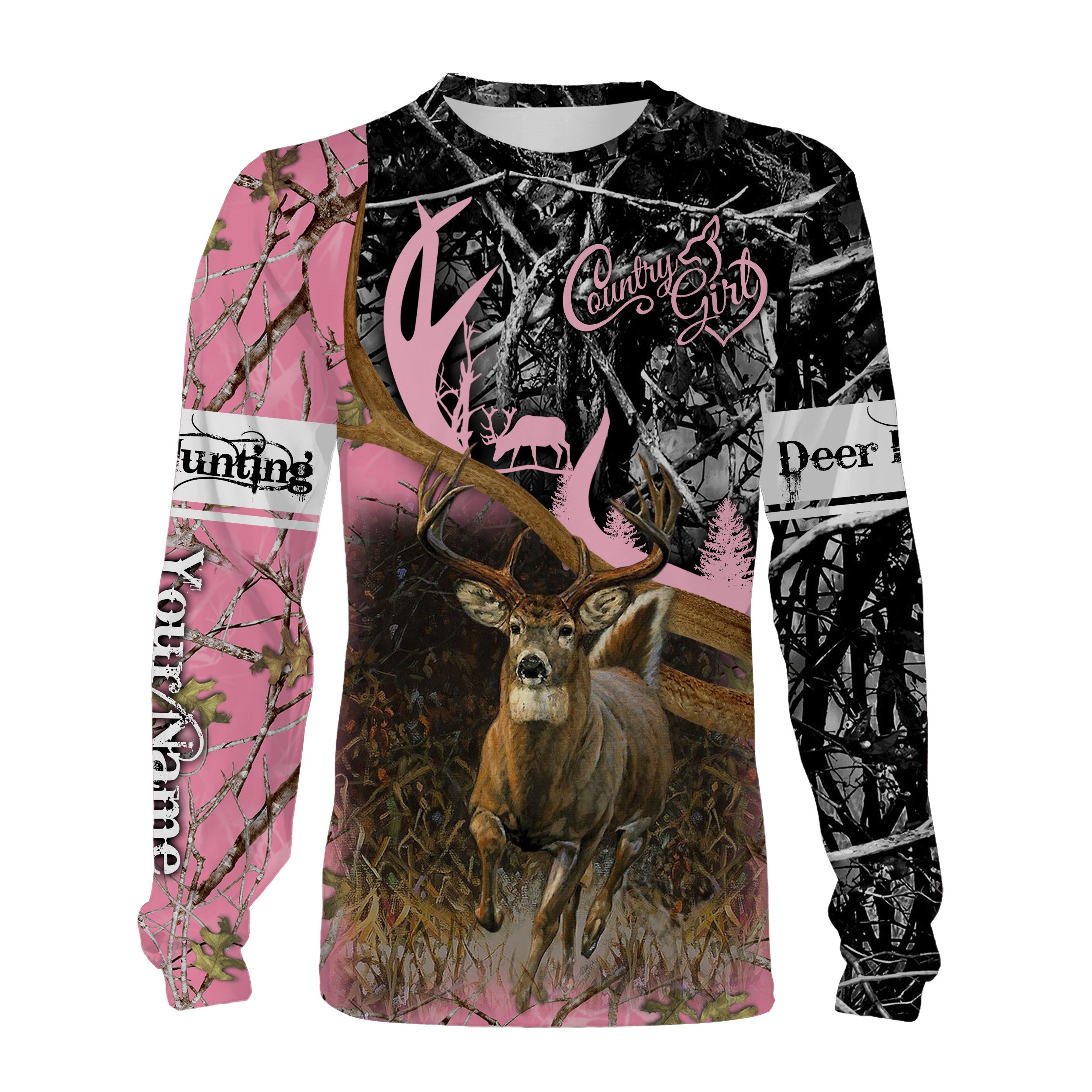 Country Girl Deer Hunting Shirts, Custom Women Hunting Clothing, Personalized Hunting Gifts FEB21 – IPHW700