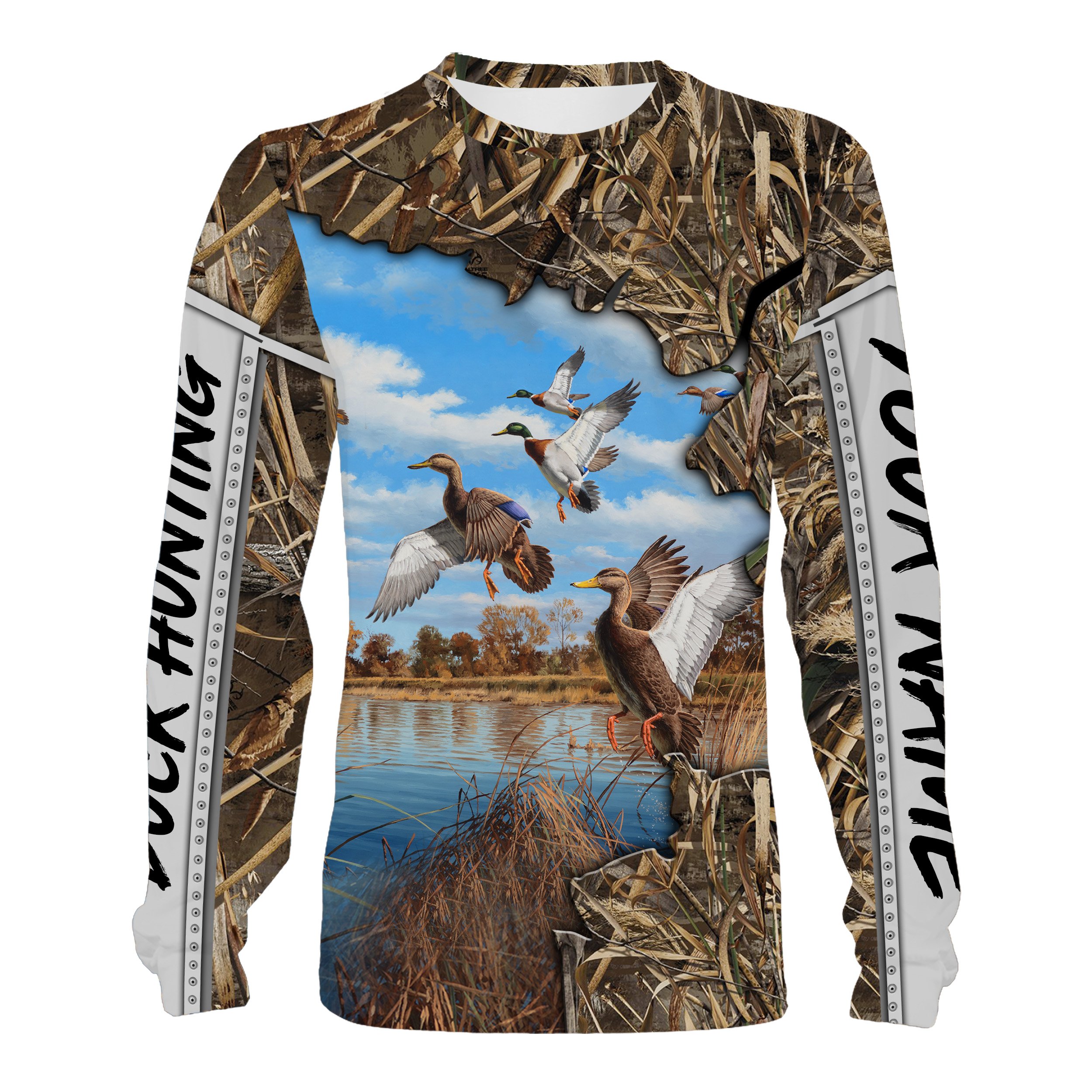 Duck Hunting camo Customize Name 3D All Over Printed Shirts Personalized Hunting gift For hunters – NQS1387