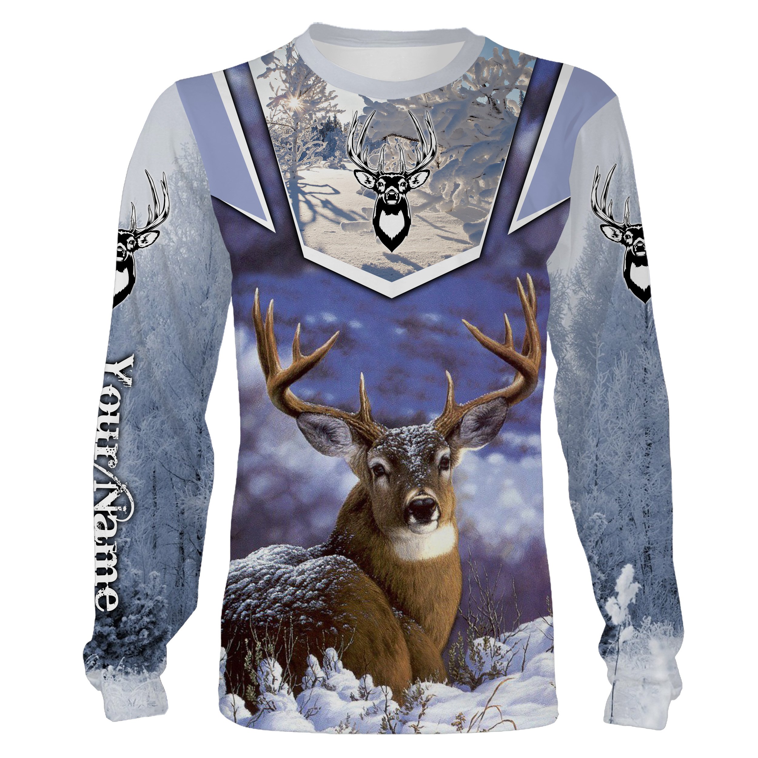 Deer hunting winter camo Customize Name 3D All Over Printed Shirts Personalized gifts for deer hunters Chipteeamz NQS1437