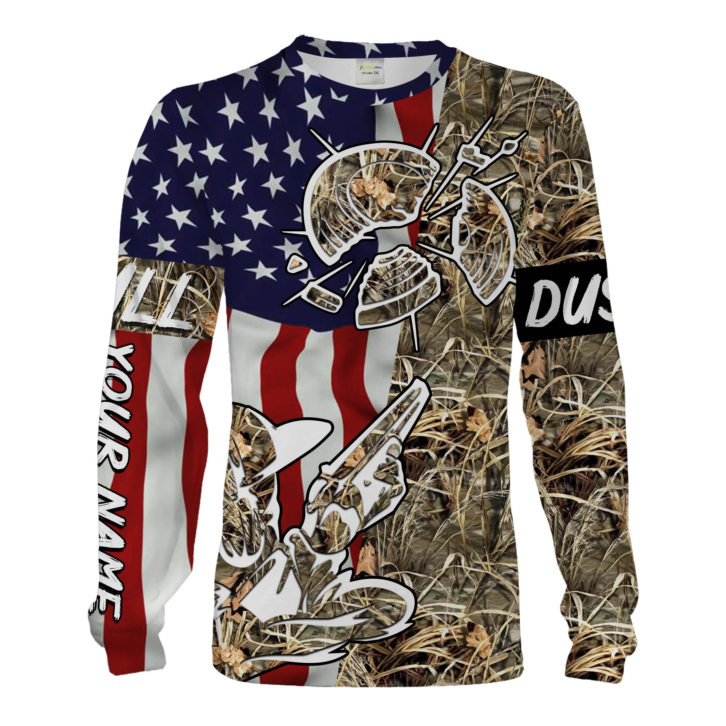 American Flag Hunting Camo Custom All over print Shirts – TATSKYC